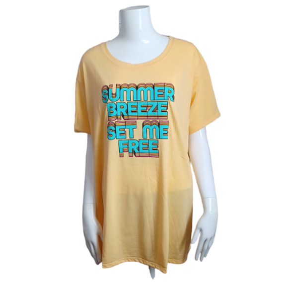 TORRID SIZE 4 RELAXED TEE - SIGNATURE JERSEY SUMMER YELLOW SIZE 26, 4X - Picture 1 of 3